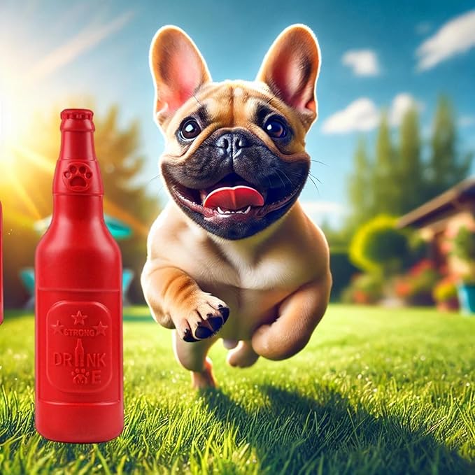 Wine Bottle Dog Toy, Cute Dog Toys for Aggressive Chewers, Bottle Chew Toys for Dogs, Interactive Dog Toys for Large/Medium/Small Dogs to Keep Busy, Dog Swimming Toys