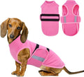 IDOMIK Warm Fleece Dog Sweater for Small Dogs,Soft Winter Dog Fleece Jacket Coat for Fall Cold Weather,Adjustable Fleeced Vest with Reflective Strips,Pullover Pet Sweatshirt for Girl Boy Dogs,Rose,S