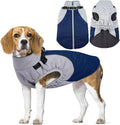 Reflective Dog Coat with Harness Built in,XL Soft Warm Dog Jacket for Cold Weather,Windproof Snowproof Pet Vest for Outdoor Walking Hiking,Adjustable Collar Easy On/Off,Blue,XL