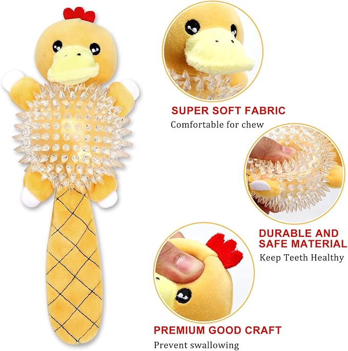 Squeaky Plush Dog Toys,Squeaky Dog Toys forMedium Dogs, Small Dogs, Durable Puppy Teething Toys Plush Duck Dog Toy to Keep Them Busy