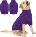 Queenmore Dog Sweater for Large Size Pet,Pitbull Dog Sweater,XXL Doggy Sweater for Labrador Retriever,Cold Weather Warm Knitted Pet Sweatershirt for Boy Girl Dogs (Purple,2XL)