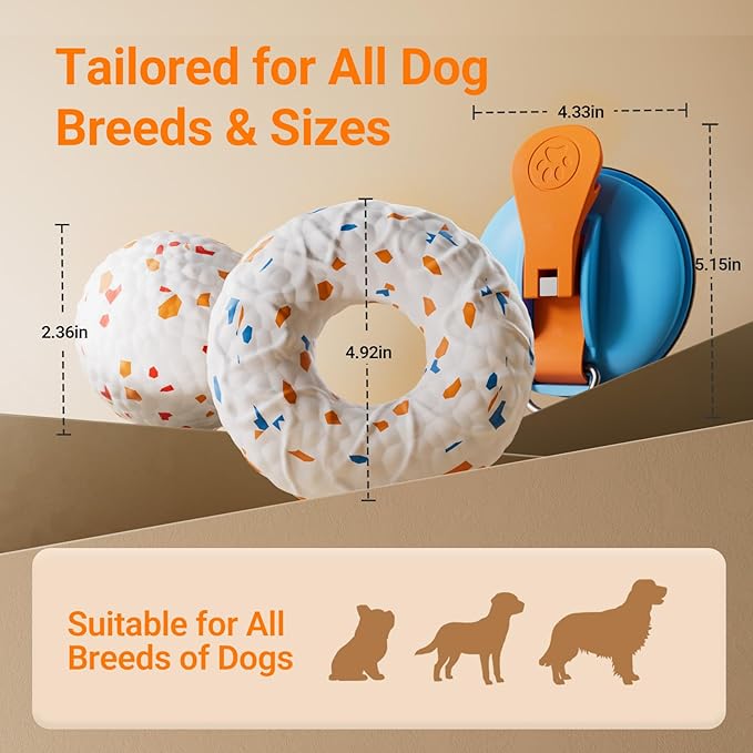 Aktor E-TPU Dog Balls, Interactive Dog Toys Tug of War, Teething Toys for Boredom to Keep Them Busy, Indestructible Dogs Toy for Dogs 2 Types (5 inch, Lemon-Blue)