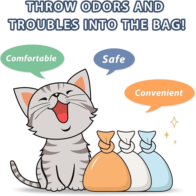 Odor Sealing Cat Waste Disposal Bags, 200 Count, White, 10 Gallon Capacity