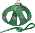 AIITLE Escape Proof Dog Harness - Step in Adjustable Dog Harness No Choke Over with Breathable Mesh and Quick-Release Buckle for Summer- Outdoor Walking, Camping, Training for Medium Dogs Green XL