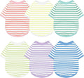 Geyoga 6 Pieces Dog Striped T-Shirt Cotton Breathable Pet Apparel Colorful Puppy Sweatshirt Clothes for Small to Medium Dogs Puppy(Gentle Color,M)