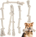 4 Pcs Rope Dog Toys White Tough Rope Toy Natural Cotton for Aggressive Chewers Interactive Knot Toys for Large Dog Tug of War Heavy Duty Pet Supplies Teeth Cleaning