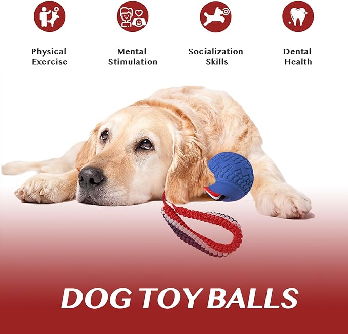 Dog Balls, Dog Toys for Aggressive Chewers, Interactive Dog Toys, Universal Bouncy Balls for Large Medium Small Dog and Puppy Toys