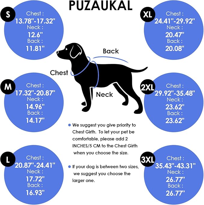 Dog Coat, Large Dog Jacket, Windproof Dogs Puffer Jacket, Fleece Lined Warm Dogs Winter Coat with Harness Hole (Blue XL)