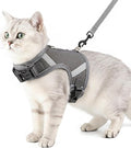Cat Harness and Leash Escape Proof Kitten Harness Cat Leash for Walking Travel Service Cat Vest, Grey, X-Large