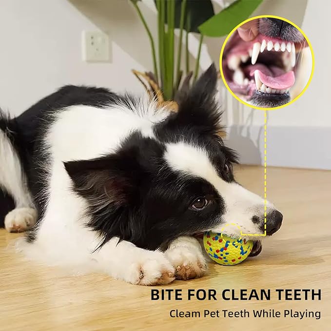 [4 Pack]E-TPU Dog Balls, 3.15'' Indestructible Tennis Balls for Dogs, Durable Bouncy Dog Toys for Aggressive Chewers, Teething Cleaning Chew Toys, Water Toy Fetch Ball for Large Medium Dog and Puppies