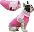 Idepet Dog Fleece Vest Sweater Zip Up Warm Pullover Dogs Jacket with D-Ring Leash Winter Cold Weater Coat Pet Sweatershirt Clothes Hoodie for Small Medium Dogs Boy Girl (Pink/Rose Red, XS)