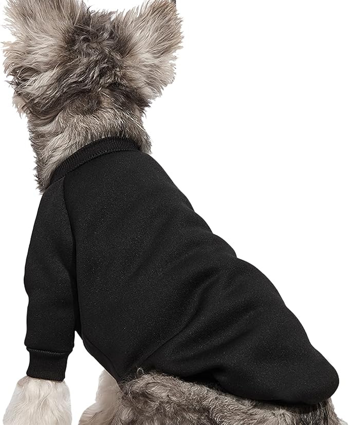 Puppy Sweater for Small Dogs Clothes Warm Winter Cat Clothe Pet Sweatshirt Knitwear Doggie Kitten Clothing, Black, Large