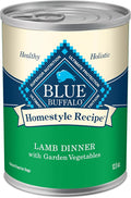 Blue Buffalo Homestyle Recipe Adult Wet Dog Food, Made with Natural Ingredients, Lamb Dinner With Garden Vegetables, 12.5-oz Can (Pack of 12)