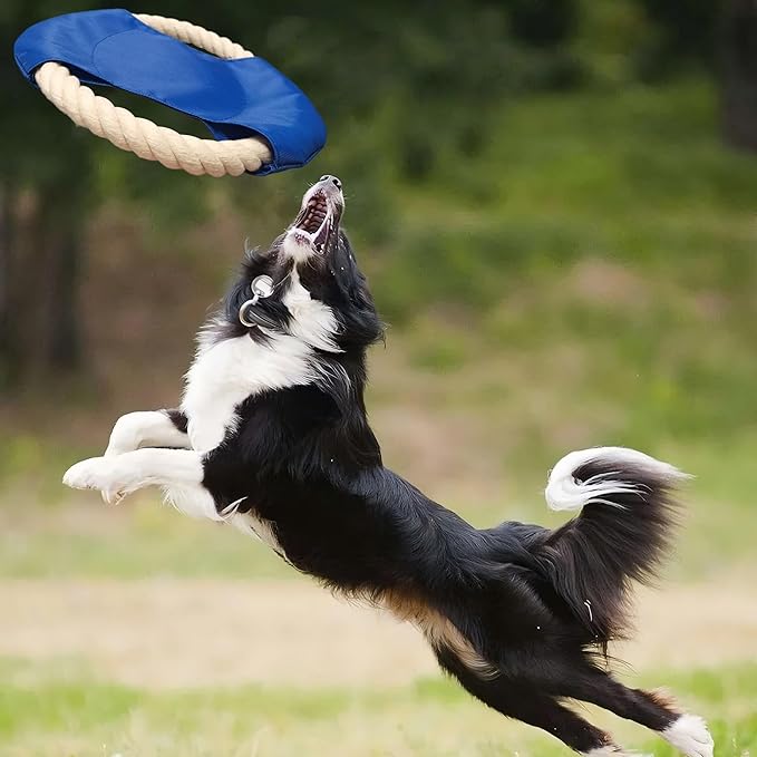 6 Pack Dog Rope Toys for Small Medium Large Breed, Tough Chew Ropes Tug Toy for Dogs, Flying Disc Fetch Toy Dog Rope Ball, Interactive Toy for Boredom, Puppy Teeth Cleaning