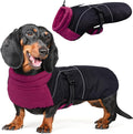 DORA BRIDAL Dachshund Coat, Fleece Lined Dog Winter Coat, Warm Dog Coats with Reflective Strips, Adjustable Waterproof Pet Jacket Clothes, M