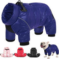 AOFITEE Dog Coat, Waterproof Dog Winter Jacket, Warm Fullbody Small Dogs Snowsuit, Winter Coat for Small Dogs, Zip Up Pet Puffer Jacket Fleece Vest, Outdoor Reflective Pet Snow Jackets, Blue XL