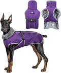 Dog Coat for Large Dogs,XL Dog Winter Jacket,Warm Turtleneck Dogs Coat with Reflective,Pet Vest Water-Resistant Doggy Snowsuit Snow Jacket,Winter Waterproof Windproof Pet Vest Coats,Purple,XL
