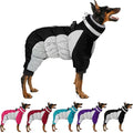 MIGOHI Full Body Dog Coat - Warm Reflective Large Dog Winter Coat with Harness,Turtleneck Fleece Jacket for Dogs,Four-Leg Windproof Puffer Jackets Snowsuit with Zipper for Small Medium Large Dogs,3XL