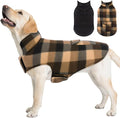 ASENKU Dog Winter Jacket Plaid Reversible Vest, Waterproof Dog Coat for Cold Weather, Perfect for Small to Large Dogs (Coffee, M)