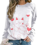 Womens Long Sleeve Tops Y2k Japanese Art Print Sweatshirts Fall Pullover for Women Crewneck Vintage Shirts Boho Tops