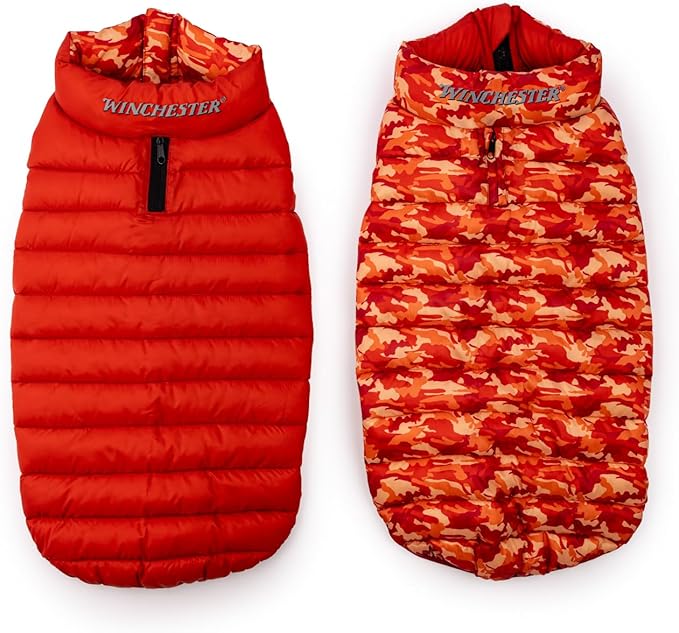 Winchester Pet Premium Reversible Dog Puffer Vest, Red, Large
