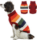 Kuoser Dog Sweater, Pet Cable Knitted Pullover Puppy Warm Clothes, Doggy Turtleneck Classic Knitwear Soft Thickening Doggie Outfit, Cold Weather Thermal Wear for Large Size Dogs, Red 2XL