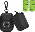 Petmolico Dog Poop Bag Holder Leash Attachment, Dog Waste Bag Dispenser Zippered Pouch, Fits Any Puppy Leash, Includes Free Roll of Poop Bags, Poop Bag Dispenser - 2 Pack, Black
