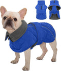 Kuoser Dog Coat, Extra Warm Dog Jacket Windproof Dogs Cold Weather Coats for Medium Dogs, Fleece Lining Turtleneck Puppy Snowsuit Reflective Adjustable Pet Winter Clothes Christmas, Blue M