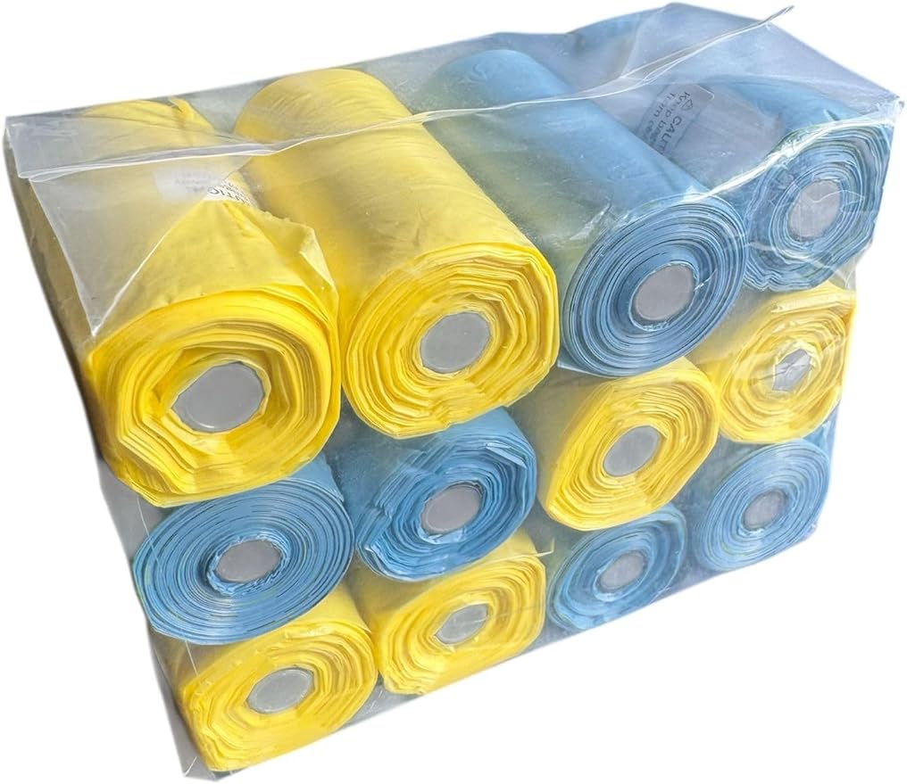 Dog Poop Bags – Leak-Proof Pet Waste Bags with Dispenser and Refill Rolls, Scented & Unscented Options, Eco-Friendly, 240 Count-12 Pack (Blue/Yellow)