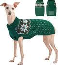 Kuoser Dog Sweater, Holiday Christmas Snowflake Pet Warm Knitwear Dog Sweaters Soft Puppy Clothing, Doggie Turtleneck Cold Weather Outfit Pullover for Small Medium Large Dogs Cats, Green XL