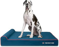 The Dog’s Bed Orthopedic Headrest Dog Bed XXL Blue Oxford with Red Trim UK Flag Dog Bed, Memory Foam, Hip & Elbow Dysplasia, Post Surgery, Waterproof Washable Cover