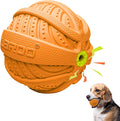 LaRoo Squeaky Dog Ball Toy, Durable Natural Rubber Squeaker Ball Floating Throwing Training, Teeth Cleaning Chew Toy for Pet Small Medium Large Dogs (3.5In Orange)