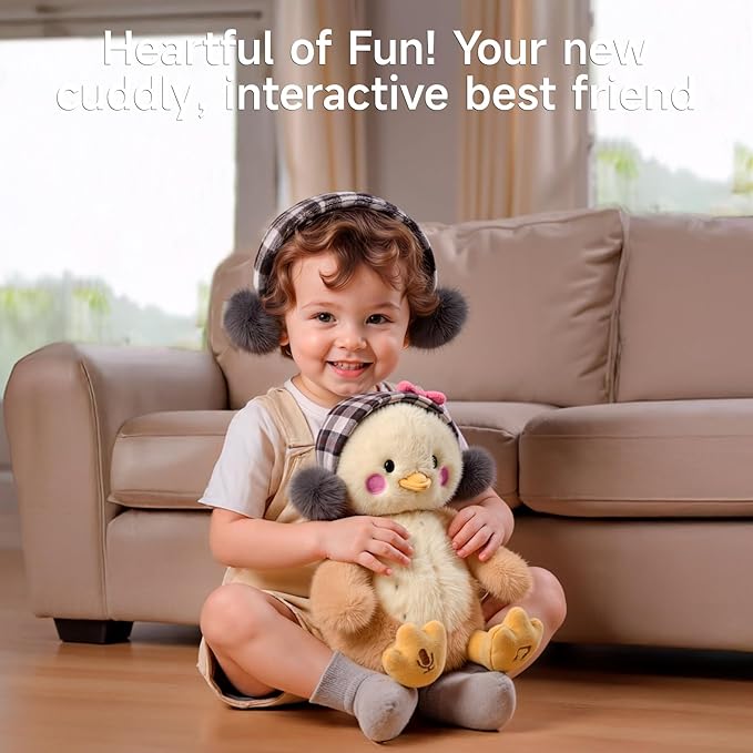 TUMAMA Dancing Talking Chicken Toy, Hug Me Kiss Me Electronic Pet Soft Plush Chick Toy, Singing, Recording, Repeating, Baby Toddler Interactive Toys for Boys Girls Gifts