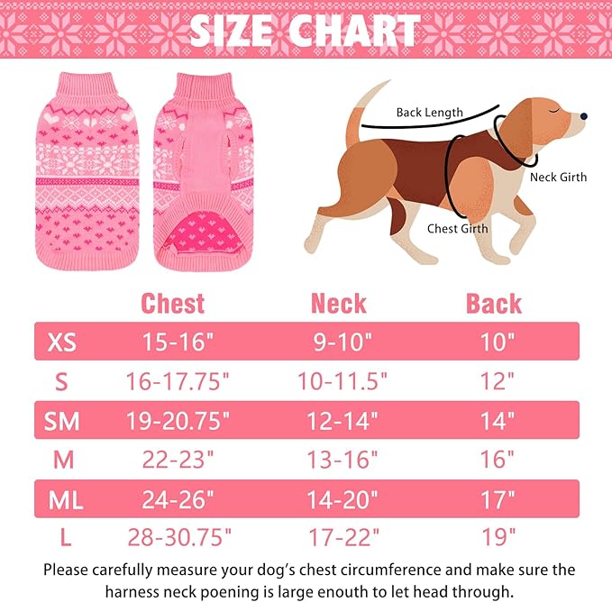 SCENEREAL Dog Sweaters for Small Medium Dogs - Soft, Warm Turtleneck Small Dog Sweater, Ugly Knit Dog Christmas Outfits for Dachshund, Chihuahua, Pug, Yorkie,Winter Pet Clothes Male Female