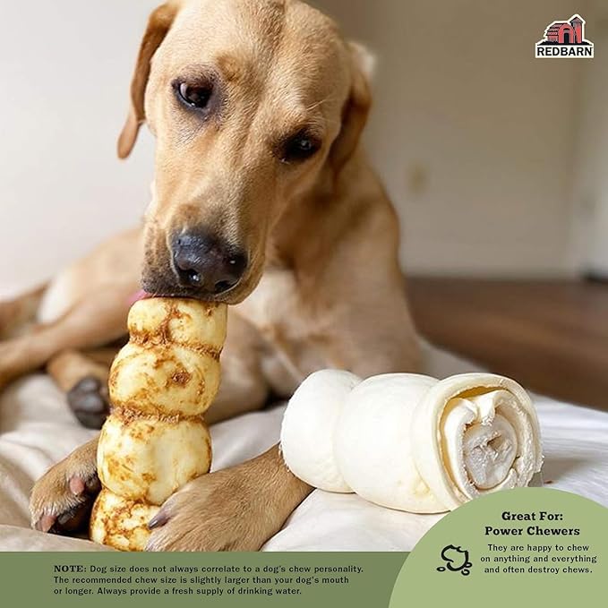 Redbarn Pet Products All-Natural Beef Cheek Rolls for Dogs, Grain-Free Cow Cheeks, Naturally Rich in Collagen, Available in Chicken & Carrot Glaze or Uncoated (Original, Small/Medium (Pack of 25))