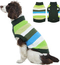 Kuoser Dog Sweater, XL Dog Sweaters for Large Dogs Pet Cable Knitted Pullover Warm Clothes, Turtleneck Classic Knitwear Soft Thick Puppy Xmas Holiday Outfit Cold Weather Thermal Wear, Green XL