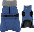 Dog Coat, Waterproof Dog Winter Jacket with Adjustable Buckle, Reflective Turtleneck Pet Snow Vest Warm Fleece Sweater for Small Medium Large Dogs - Blue, S
