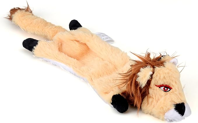Wobble Giggle Ball and Plush NO Stuffing Squeaky Toy Combo (Lion)