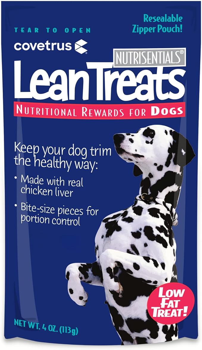 Covetrus Nutrisential Lean Treats for Dogs - Small, Medium & Large Dogs (K9) - Nutritional Low Fat, Bite-Size - Soft Chicken Flavor - 12 Pack - 4oz