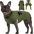 Dog Coats for Medium Dogs, Waterproof Winter Coat with Harness Bulit in, Reflective Reflective Adjustable Hook&Loop Dog Snowsuit for Cold Weather Warm Snow Jacket, M Green