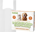 Odor-Sealing Dog Poop Bags with Handles, 160-Count Large Capacity (5L) Pet Waste Bag, Unscented Poop Bags for Dogs or Cat Litter, Conceals Smell & Mess(White)