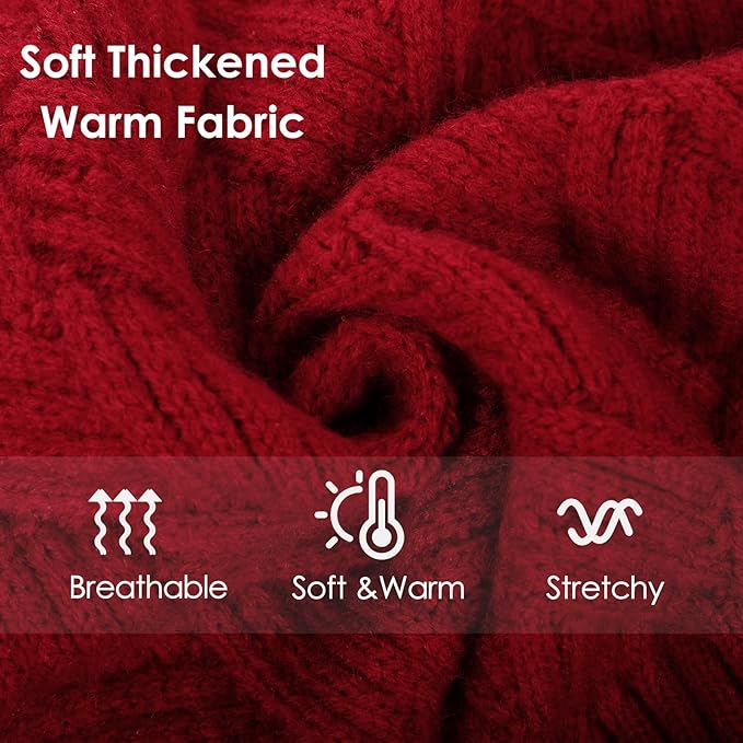 AOFITEE Dog Sweater, Dog Sweaters for Medium Dogs Girl, Warm Dogs Christmas Sweater, Winter Medium Pet Sweaters Female Male, Turtleneck Knitwear for French Bulldog, Boston Terrier (Red, M)