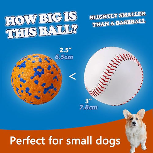 4Pcs Super Bouncy Dog Balls, Fun Indestructible Tennis Balls for Aggressive Chewers, Durable Floating Fetch Toys for Small Dogs with Lifetime Replacement