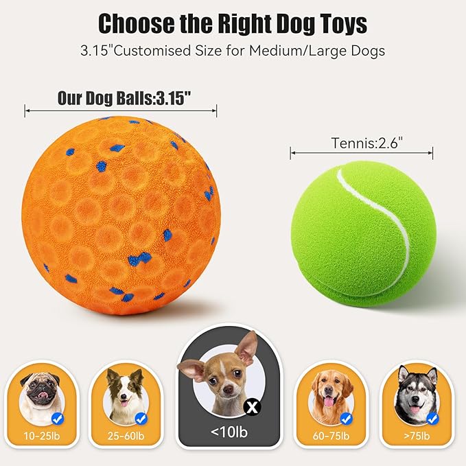Smart Interactive Dog Toys for Aggressive Chewers, Self-Moving Chew Proof Dog Ball with Automatic Vibrating, IP54 Waterproof & E-TPU Material - Boredom & Training for Medium/Large Dogs