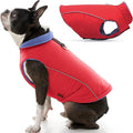 Gooby - Sports Vest, Fleece Lined Small Dog Cold Weather Jacket Coat Sweater with Reflective Lining, Red, Large