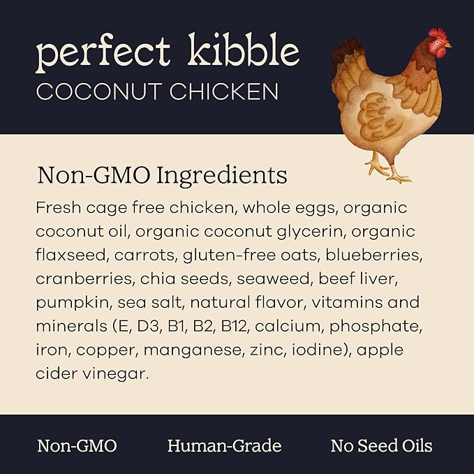 Yumwoof Perfect Kibble Non-GMO Air Dried Dog Food | Improves Allergies & Digestion with Organic Coconut Oil, MCTs & Antioxidants | Vet-Approved Soft Dry Diet | Made in USA (Chicken 3.5lbs)