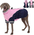 AOFITEE Dog Coat- Two Legged Large Dog Winter Jacket - Zipper Dogs Cold Weather Coat with Harness, Warm Pet Puffer Jackets Reflective Pet Snow Coats for French Bulldog, Boston Terrier, PinkNavy L