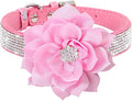 Serijoars Small Dog Collar with Rhinestone Crystal Diamond Colorful Bling Girl Puppy Cat Collars (XS, Pink6)