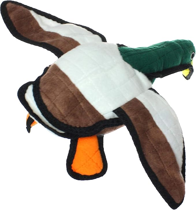 TUFFY - World's Tuffest Soft Dog Toy - Barnyard Duck - Squeakers - Multiple Layers. Made Durable, Strong & Tough. Interactive Play (Tug, Toss & Fetch). Machine Washable & Floats. (Regular 2 Pack)