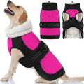 Dogcheer Waterproof Dog Coat, Christmas Dog Winter Jacket, Adjustable Puppy Fleece Coat for Cold Weather, Reflective Turtleneck Snow Jacket for Small Medium Large Dogs - Pink, M
